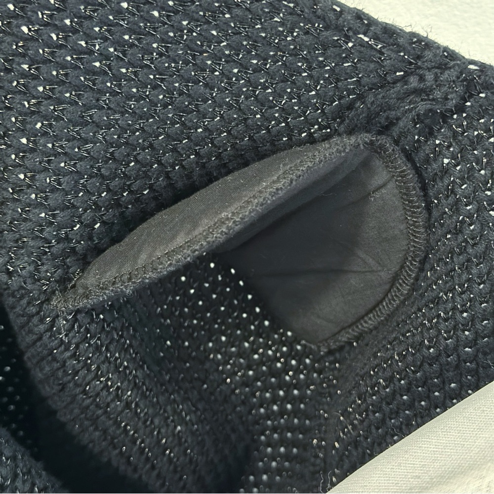 MAJE EMPIRE SHIMMERY BLACK KNIT SILVER ZIPPER MOTO BLAZER JACKET - Picture 5 of 12